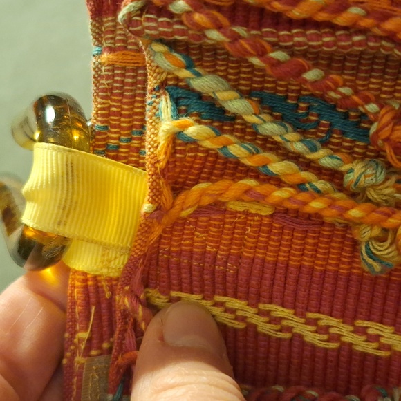 Multicolor Patterned Handbag with Fringe - Picture 4 of 4